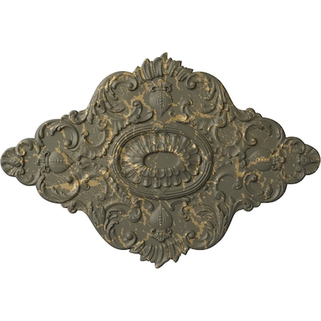 Ekena Millwork Ashford Ceiling Medallion, Hand-Painted Witch Hazel Crackle, 42 3/4"W x 28 7/8"H x 1"P CM42X28ASWHC